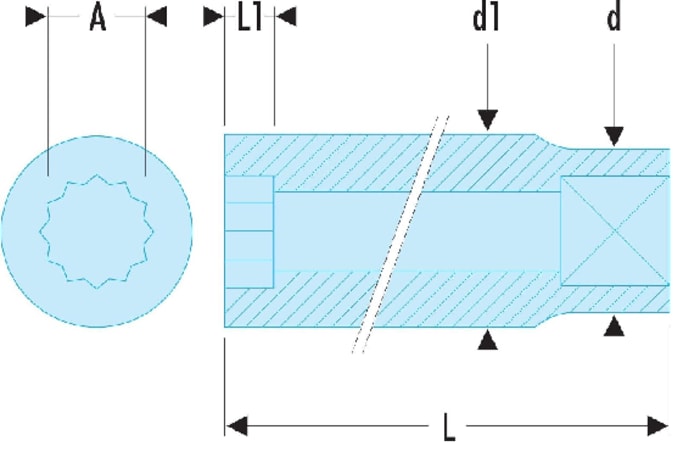 S.17 Facom | Facom 1/2 in Drive 17mm Standard Socket, 12 point, 36