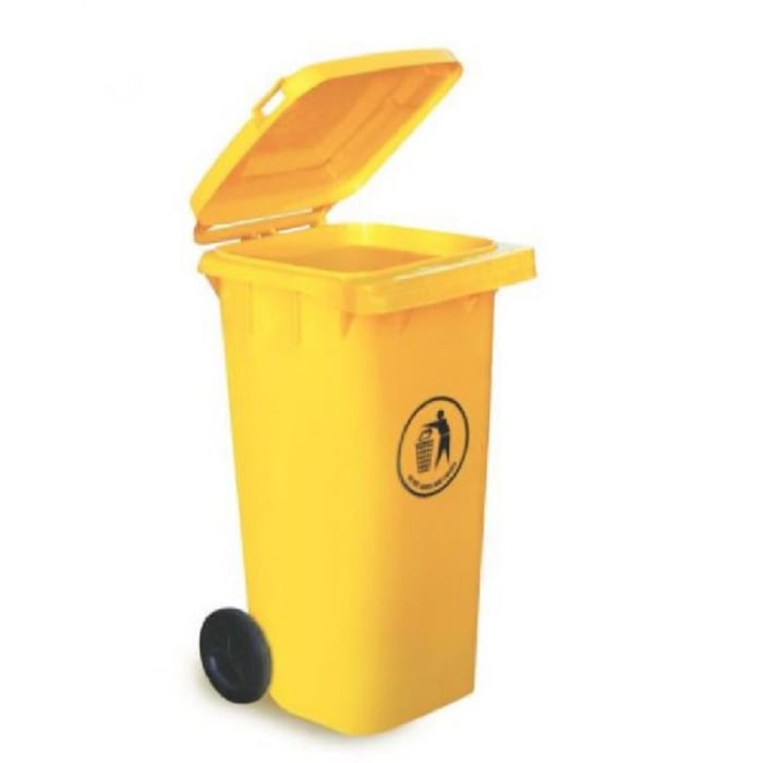 Poubelle Jaune en Polypropylène, 120L