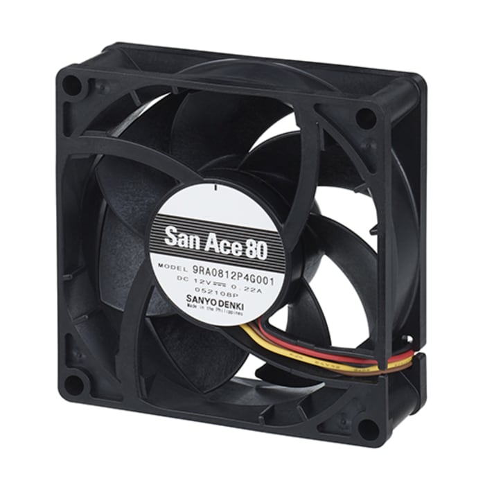 Sanyo Denki Axial Fan, 12 V dc, DC Operation, 6.6W, 550mA Max, 120 x 120 x 25mm