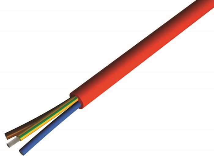 CAE Groupe SIHF, 100 m 4 Core Electrical Cable, Brick Red Silicone 180 °C
