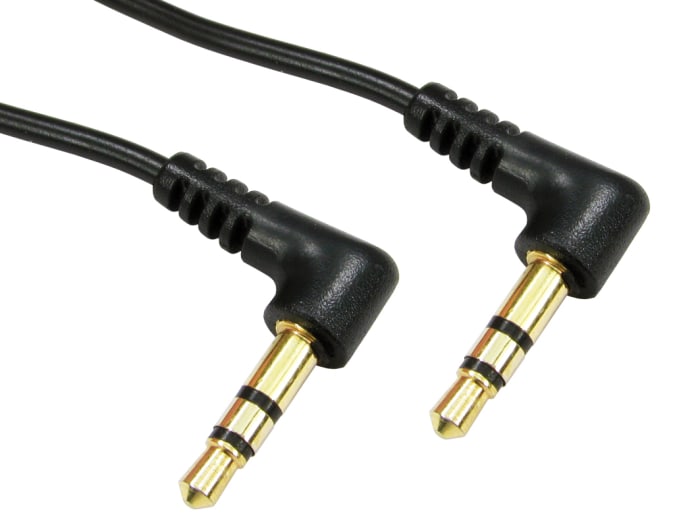 Cable auxiliar Conector jack estéreo de 3,5 mm a Conector jack estéreo de 3,5 mm, 300mm