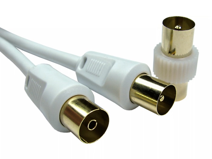 RS PRO Male TV Aerial Connector to Female TV Aerial Connector, 3C2V Coaxial, Terminated