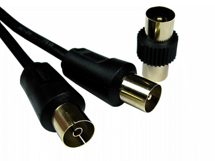 RS PRO Male TV Aerial Connector to Female TV Aerial Connector, 3C2V Coaxial, Terminated