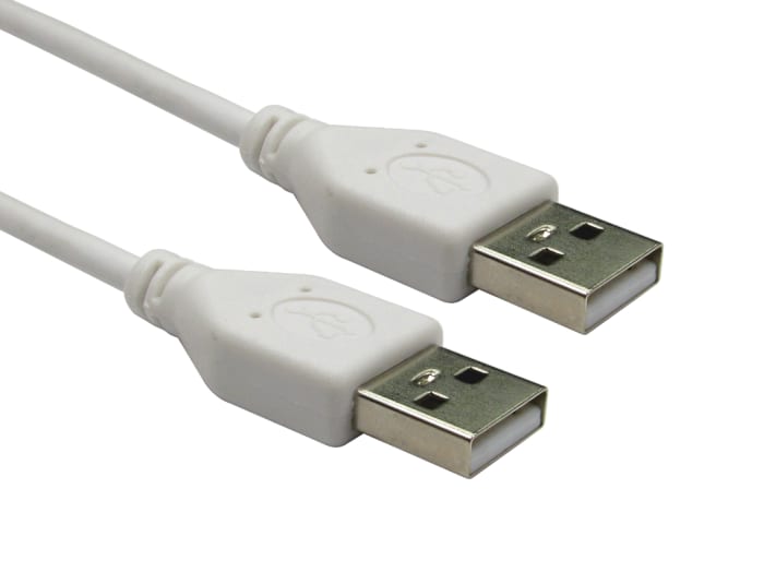 RS PRO USB 2.0, Male USB A to Male USB A, 1.8m