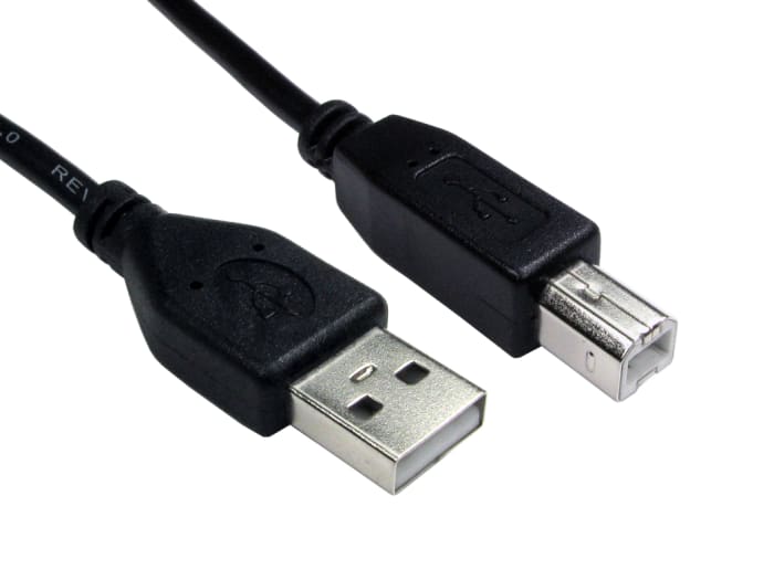RS PRO USB 2.0, Male USB A to Male USB B, 1m