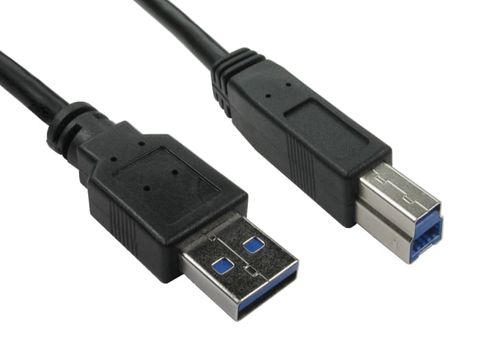 RS PRO USB 3.0, Male USB A to Male USB B, 2m