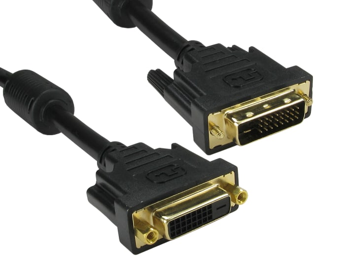 RS PRO, Male DVI-D Dual Link to Female DVI-D Dual Link  Cable, 2m