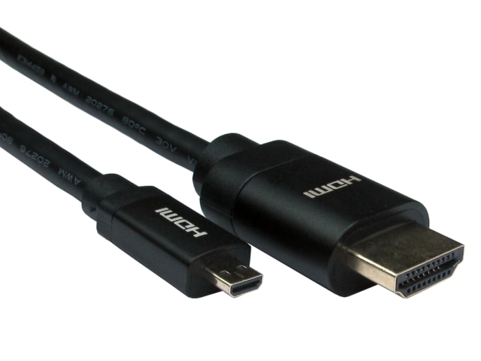 RS PRO 4K Male HDMI to Male Micro HDMI Cable 5m