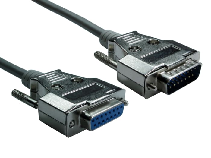 RS PRO | RS PRO Male 15 Pin D-sub to Female 15 Pin D-sub Serial Cable ...