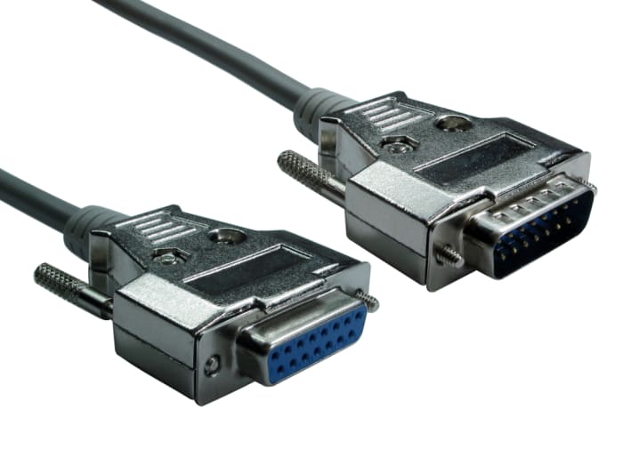 Cable serie RS PRO, long. 3m, con. A: D-Sub 15 Pines Macho, con. B: D-Sub 15 Pines Hembra