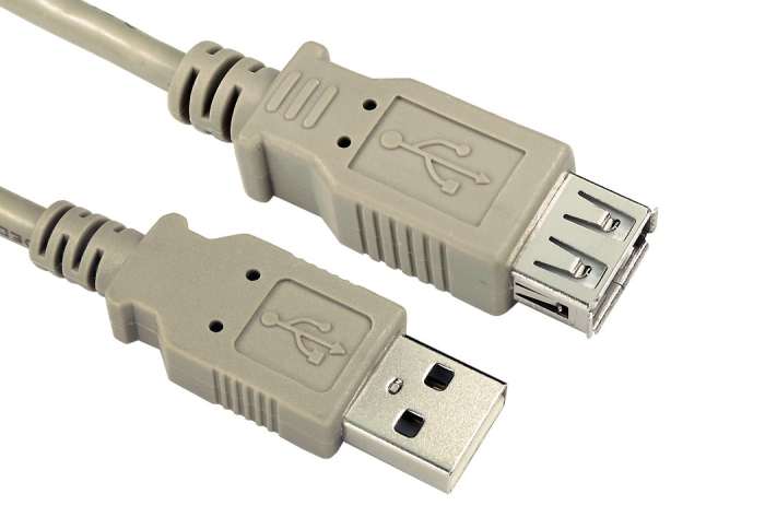RS PRO USB 2.0, Male USB A to Female USB A, 5m