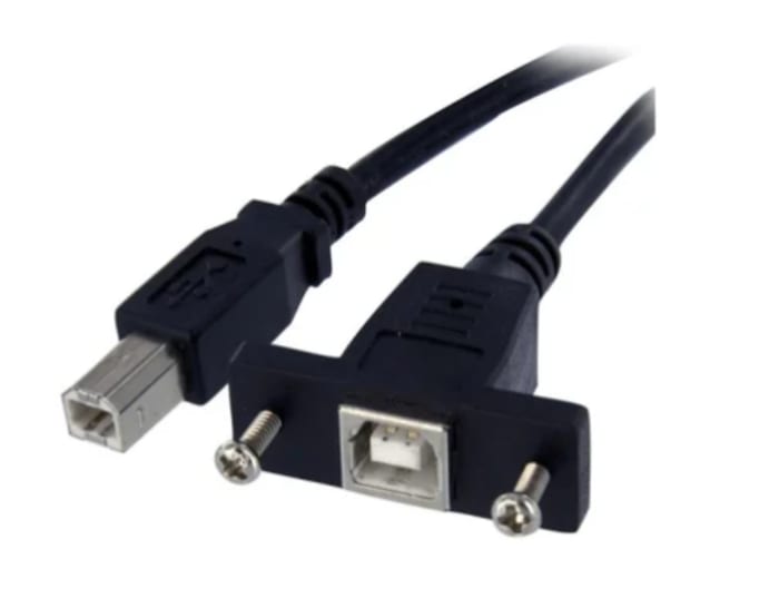 RS PRO USB 2.0 Cable Male USB B to Female USB B Cable 300mm