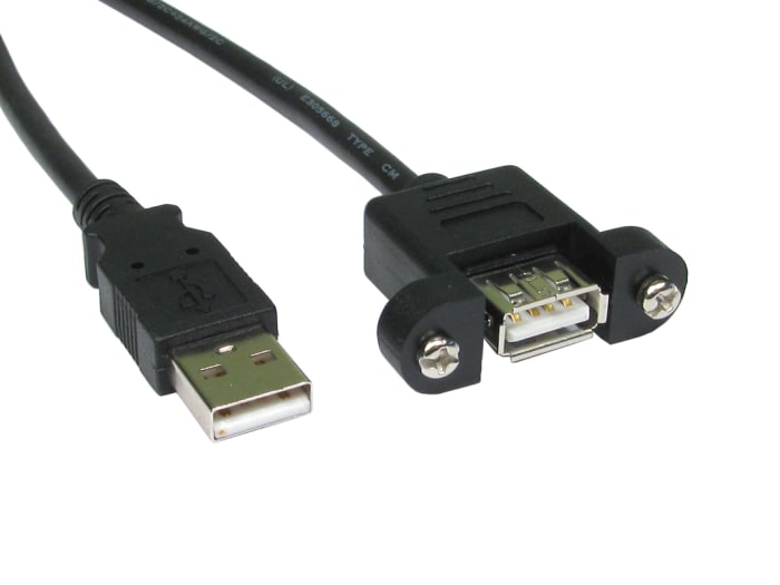 RS PRO USB 2.0, Male USB A to Female USB A, 500mm