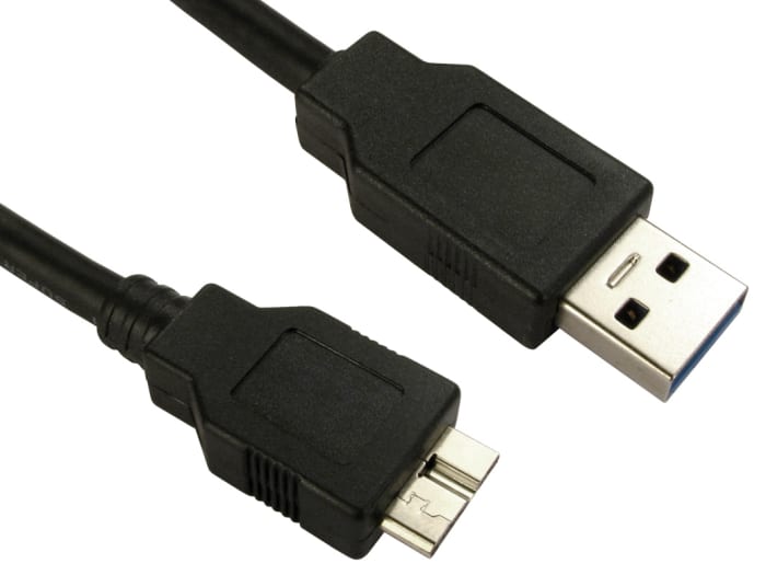 RS PRO USB 3.0, Male USB A to Male Micro USB B, 2m
