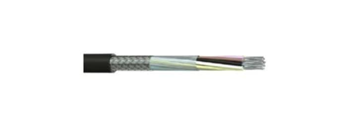 RS PRO DEF STAN Multi-Core Industrial Cable, 4 Cores, 0.5 mm², Screened, 500 m, Black Polyvinyl Chloride Sheath