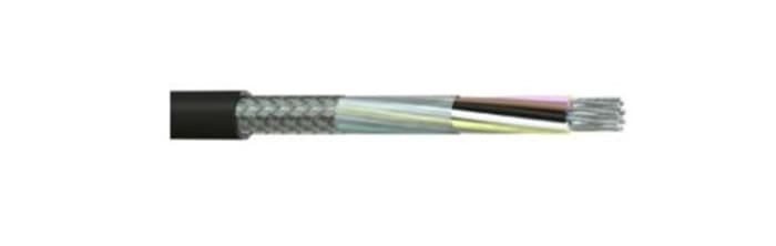 RS PRO Multicore Industrial Cable, 8 Cores, 0.22 mm², DEF STAN, Screened, 100m, Black PVC Sheath