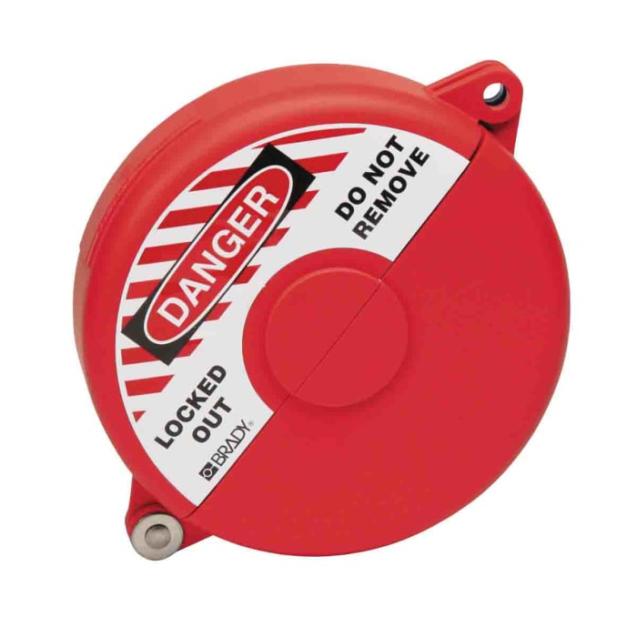 Brady Red 1-Lock Polypropylene Gate Valve Lockout, 9.53mm Shackle, 330.2mm Attachment