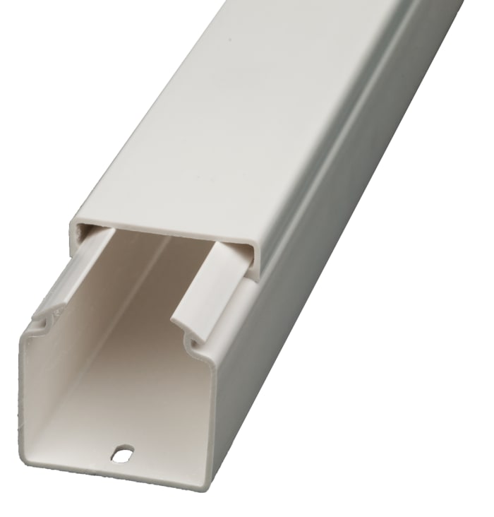 Goulotte d'Installation RS PRO, Longueur 2m, Largeur 40 mm, Profondeur 40mm, en PVC Blanc