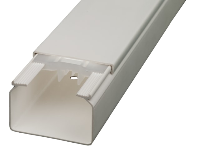Goulotte d'Installation RS PRO, Longueur 2m, Largeur 110 mm, Profondeur 60mm, en PVC Blanc