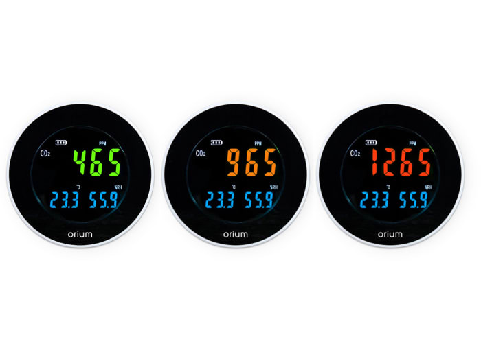 Orium Quaelis 16 CO2 Sensor for CO2, Humidity, Temperature, +70°C Max, 99.9%RH Max, Rechargeable Battery Via USB Cable