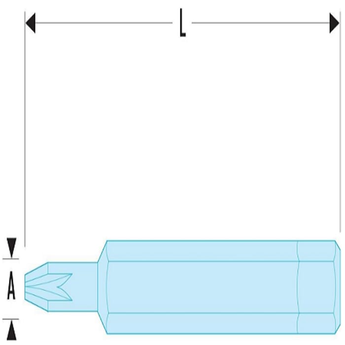 ED.112 Facom | Facom Screwdriver Bit, 6.35 mm Tip, PZ2 Tip