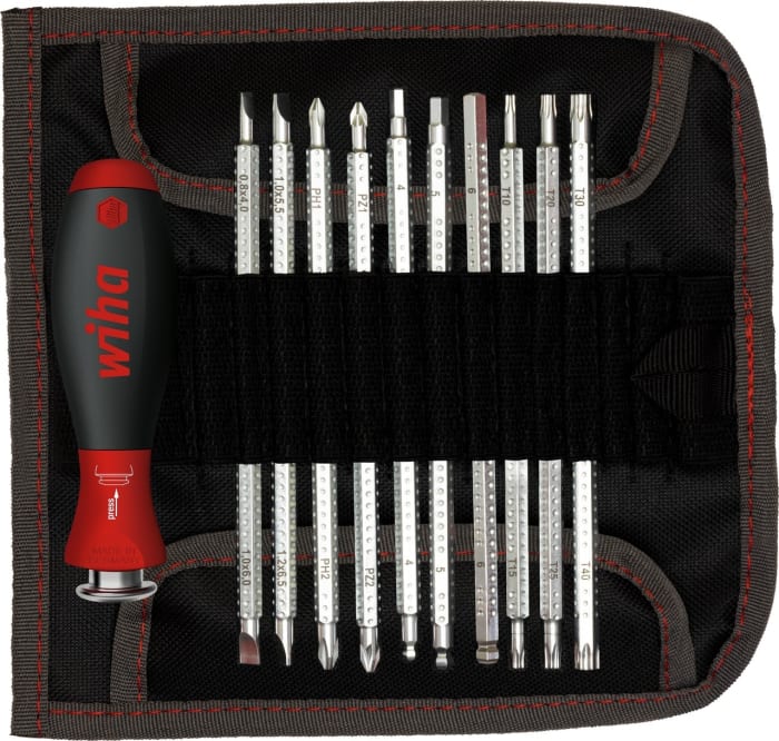 Wiha Ball End Hex; Phillips; Pozidriv; Torx Interchangeable Screwdriver Set, 12-Piece