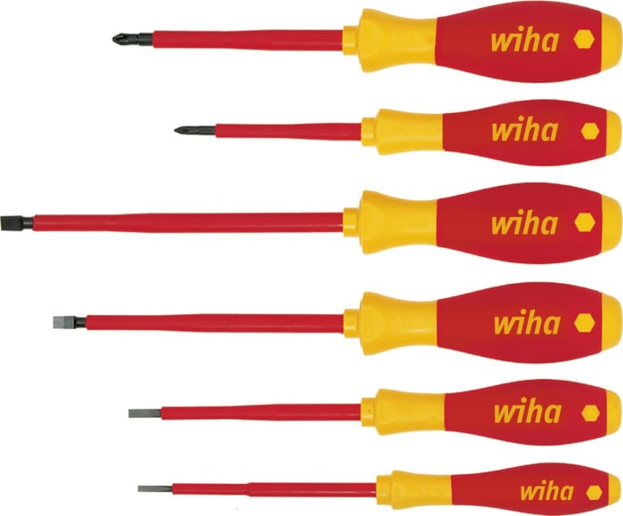 Wiha Tools Slotted Insulated Screwdriver Set, 6-Piece