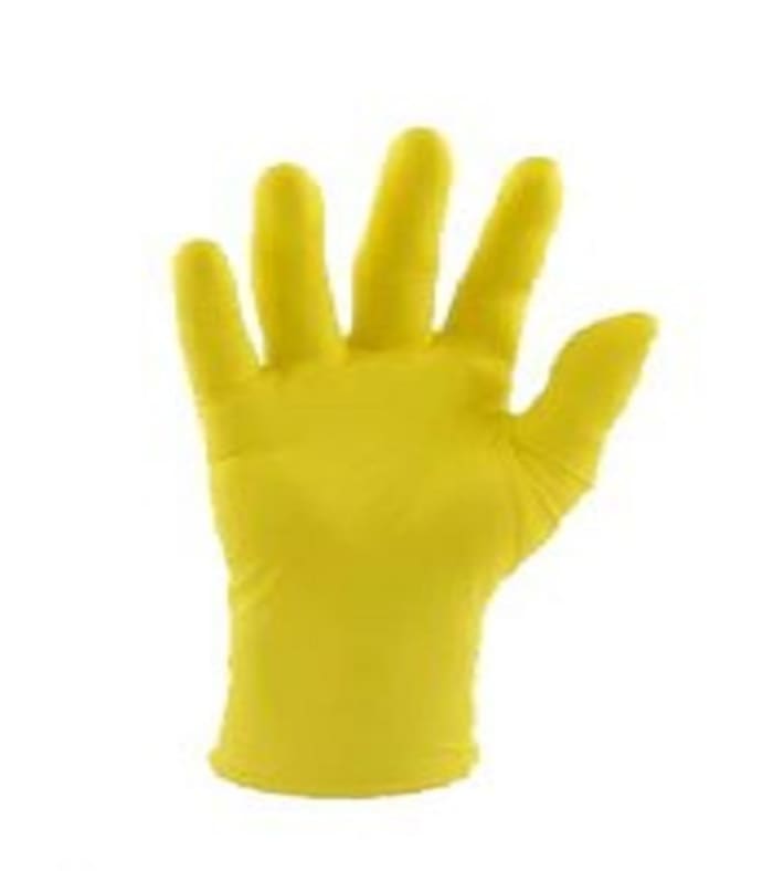 G1182 Reldeen Reldeen Yellow Nitrile Disposable Gloves, Size Medium