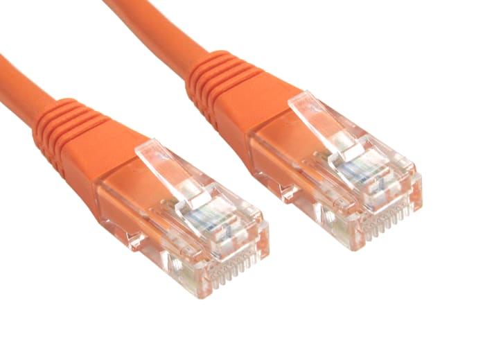 RS PRO, 0.5m Cat6, Orange RJ45 to Male RJ45 Male, U/UTP Unshielded, Terminated PVC Sheath
