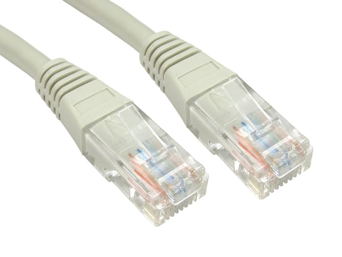 RS PRO, 2m Cat6, Grey RJ45 to Male RJ45 Male, U/UTP Unshielded, Terminated PVC Sheath