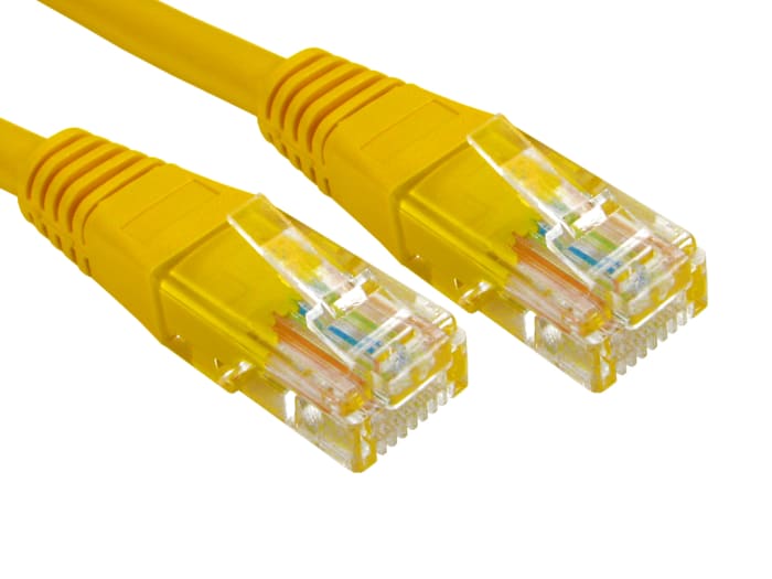 RS PRO, 2m Cat6, Yellow RJ45 to Male RJ45 Male, U/UTP Unshielded, Terminated PVC Sheath