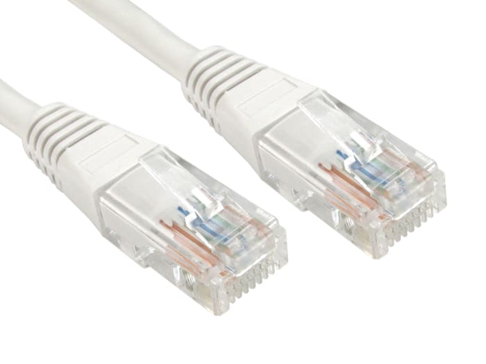 RS PRO, 3m Cat6, White RJ45 to Male RJ45 Male, U/UTP Unshielded, Terminated PVC Sheath