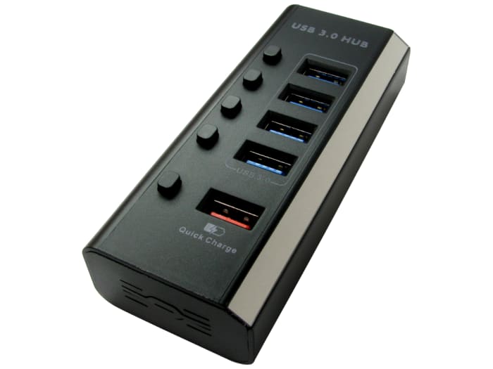RS PRO 4 Port USB 3.0 USB A  Hub, 115 x 45 x 25mm