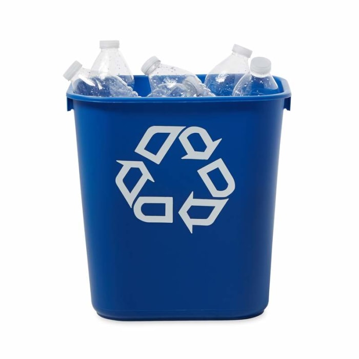 Rubbermaid Fg295673 Blue Medium Deskside Recycling In Home Recycling