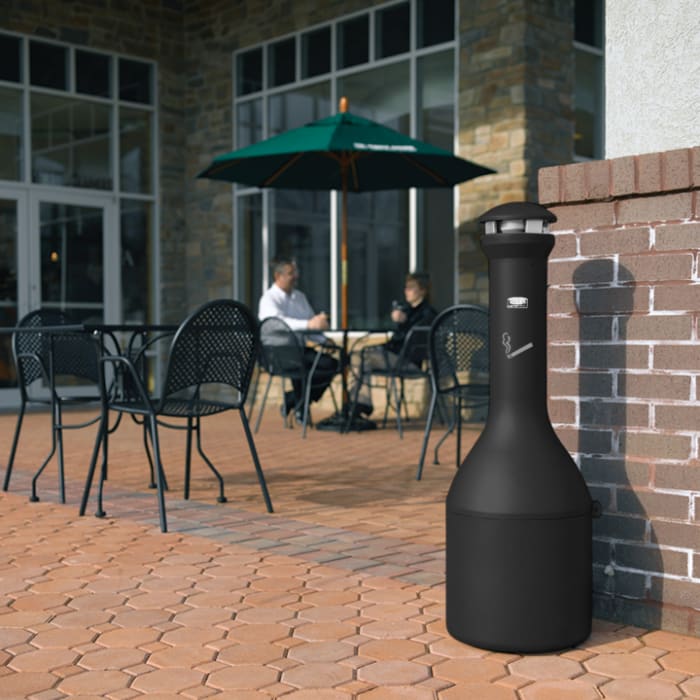 standing cigarette bin FG9W3300BLA Rubbermaid Commercial Products | Rubbermaid Commercial Products  Black Stainless Steel Standing Cigarette Bin, 390 mm x 990.6 mm x 33.02cm |  240-8086