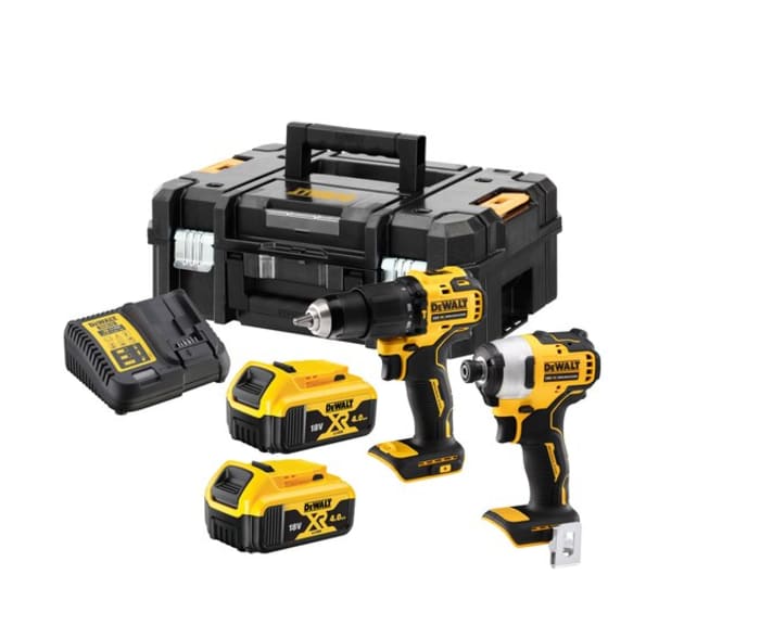 DCK2062M2T QW DeWALT DeWALT DCK2062M2T QW 18V Cordless Drill Saw Power Tool Kit Cordless Drill Kit 240 9942 RS Components