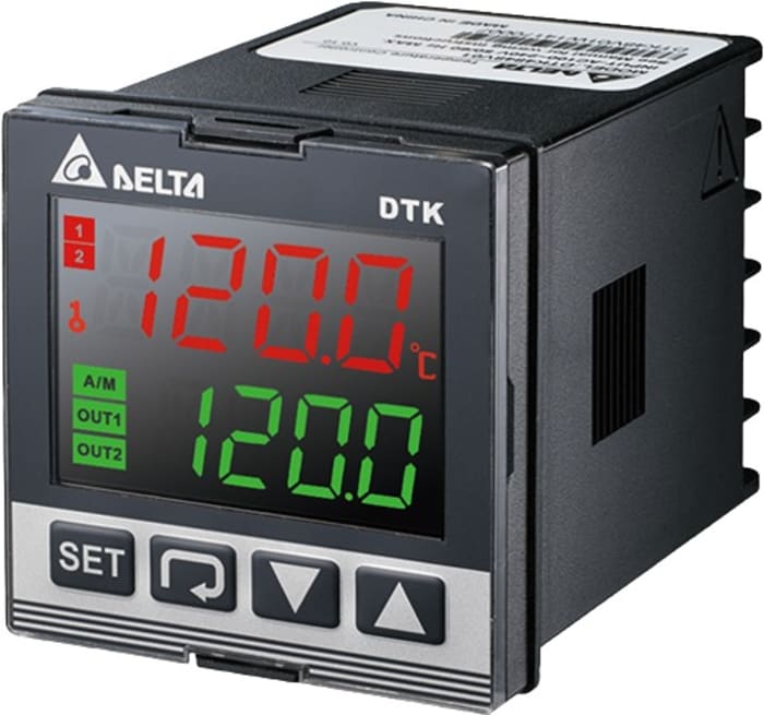 Delta Electronics DTK Panel Mount PID Temperature Controller, 48 x 48 (1/16  DIN)mm 1 Input, 2 Output Relay, 100 | Delta Electronics | RS Components