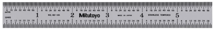 182 105 Mitutoyo Mitutoyo 150mm Steel Imperial Metric Ruler With