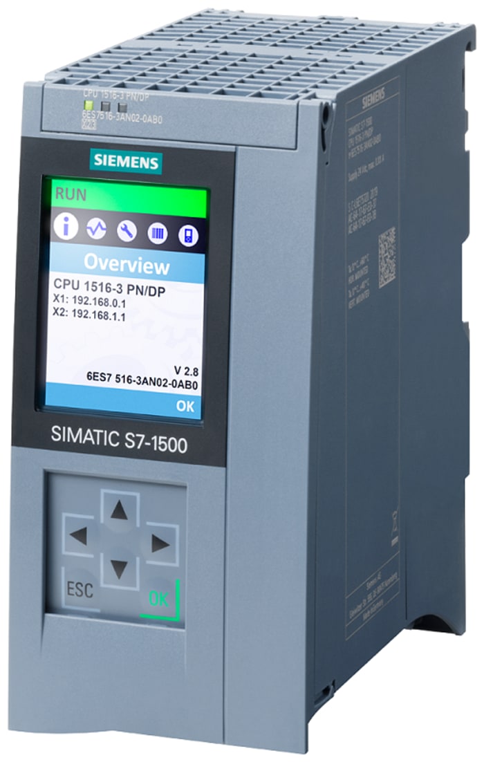 Siemens SIMATIC S7-1500 Series PLC CPU for Use with SIMATIC S7-1500, 24 V Supply, CPU Output, 20-Input