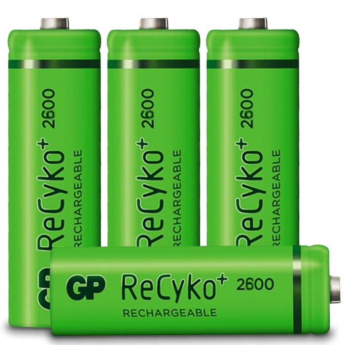 Gp Batteries GP Batteries AA NiMH Rechargeable AA Batteries, 2.6Ah, 1.2V - Pack of 4