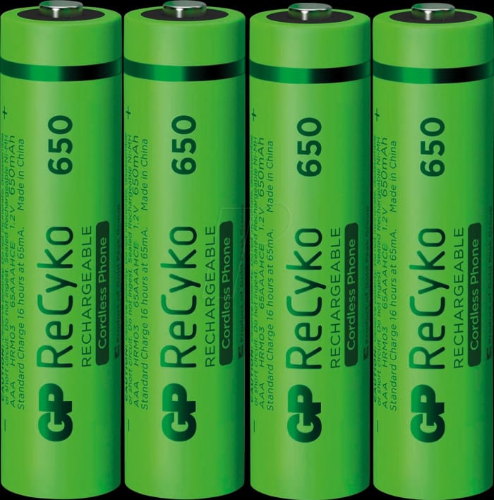 Gp Batteries GP Batteries NiMH AAA NiMH Rechargeable Battery, 650mAh, 1.2V