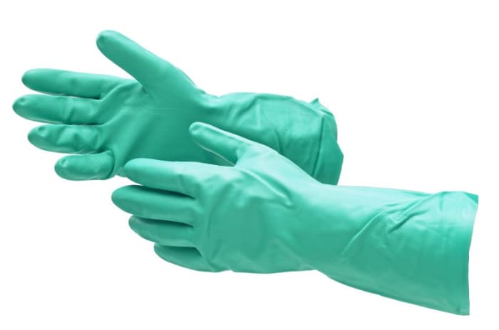 RS PRO Green Nitrile Butadiene Rubber Chemical Resistant Gloves, Size 10, XL
