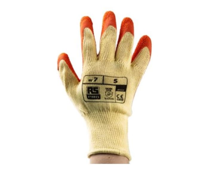 RS PRO Orange Abrasion Resistant, Tear Resistant Work Gloves, Size 10, Latex Coating
