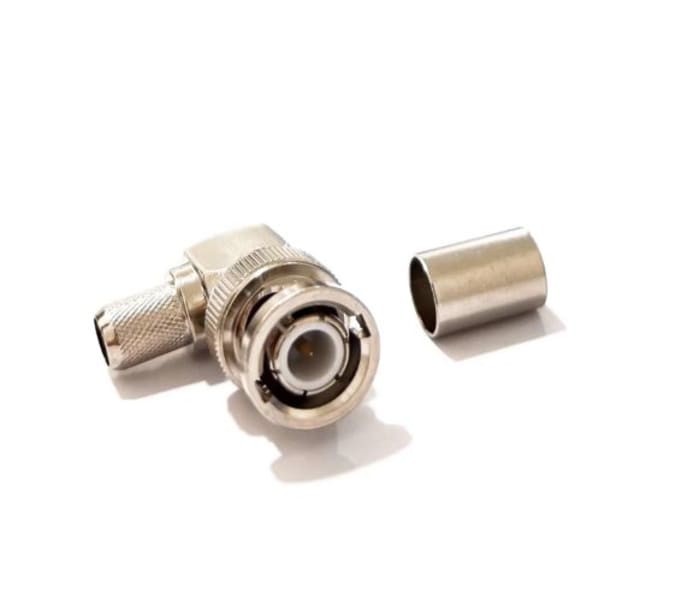 RS PRO, Plug Cable Mount BNC Connector, 75Ω, Crimp Termination, Right Angle Body