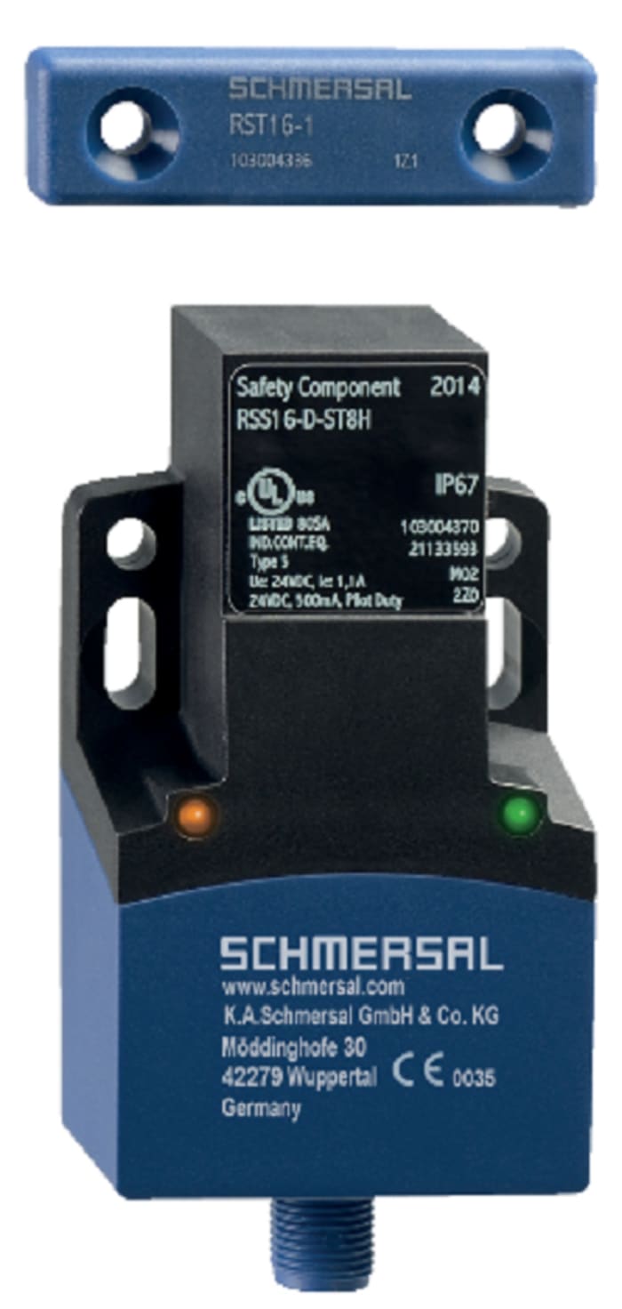 Schmersal Non-Flush RFID Non-Contact Safety Switch, 24V dc, Thermoplastic Housing, M12