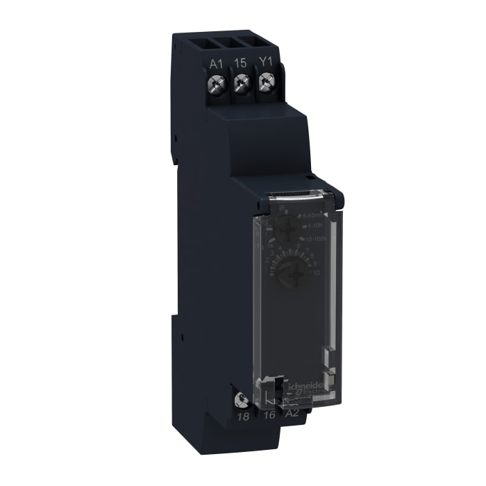 Schneider Electric Harmony Time Series DIN Rail Mount Timer Relay, 240V ac, 1-Contact, 1 Secs, 100 Hrs, 1-Function, SPDT
