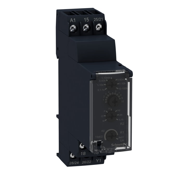 Relais temporisé Schneider Electric Harmony Time, 240V c.a., Rail DIN, 2 contacts