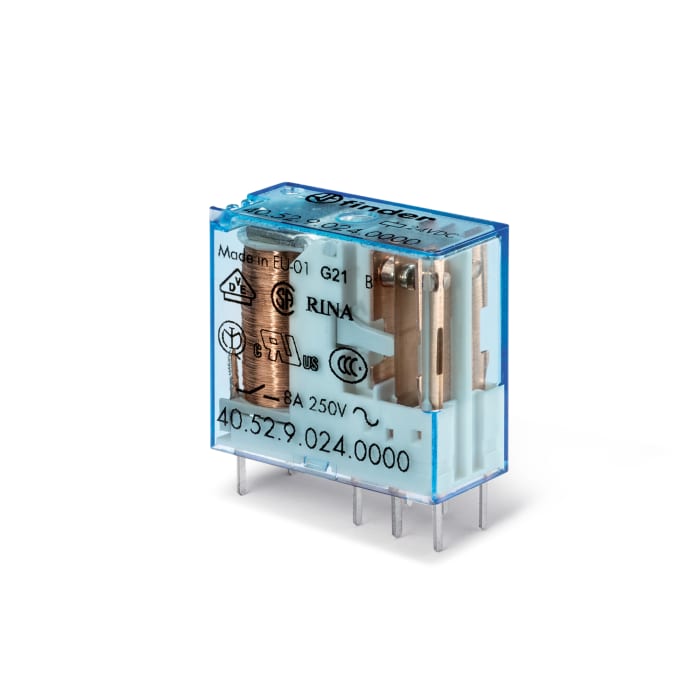 Relais de puissance Finder, bobine 12V c.c. Montage sur CI