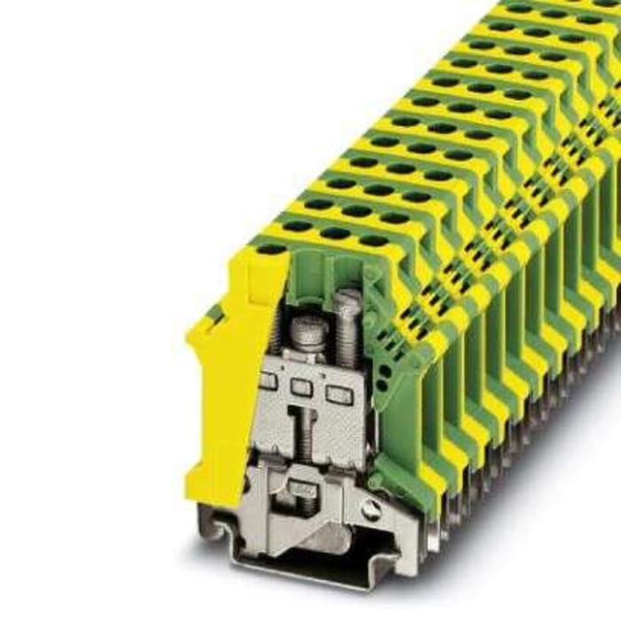 Phoenix Contact 0443010 USLKG 16 Series Green, Yellow, 0.5 to 16mm², 1-Level, Screw Termination