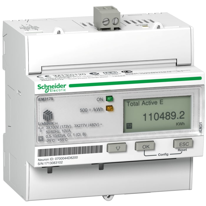 Schneider Electric 1, 3 Phase LCD Energy Meter
